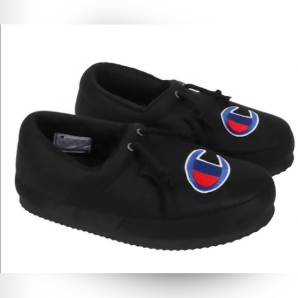 BNWT Champion Kid 5 Embroidered Logo Oxford Black University 2 Slippers Loafers - Picture 1 of 12